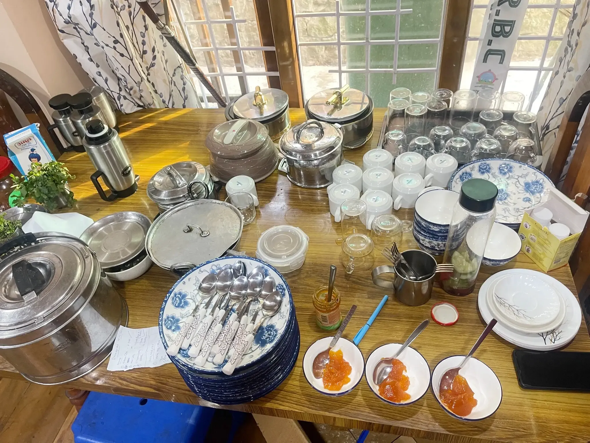 Breakfast buffet prepared at Rikya Retreat